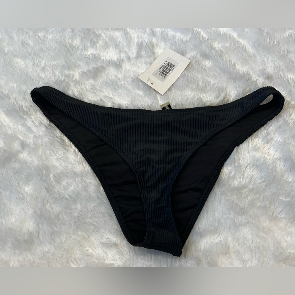Dippin' Daisy's Nocturnal Ribbed Black Bikini Bottom